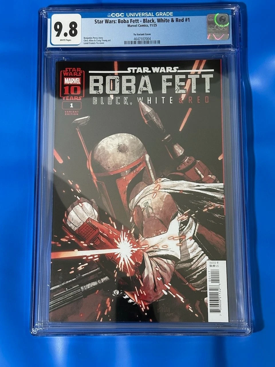 Star Wars: Boba Fett – Black, White & Red #1 #1 1:25 Leinil Francis Yu Variant CGC Graded